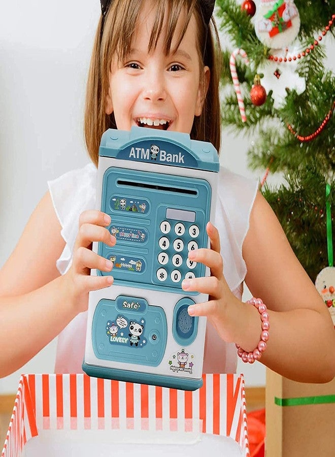 BAREPEPE Premium Piggy Bank For Kids Electronic Atm Money Bank With Password And Finger Sensor Lock (Blue, Modern) - Image 4